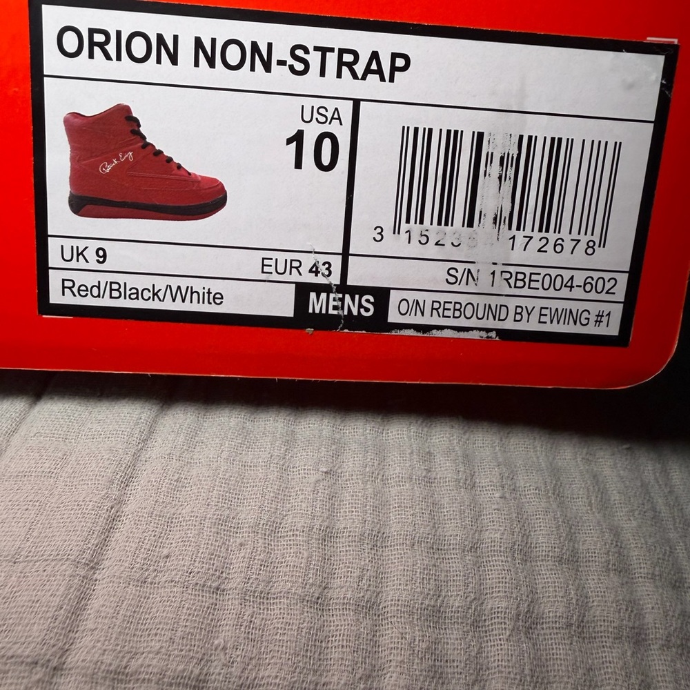 Patrick Ewing Orion non-strap Red and black size 10 - Picture 3 of 5